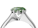 White gold Fancy Green Heart Cut Solitaire Diamond Ring with Six-Prong Setting and Classic Band_160