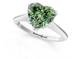 White gold Fancy Green Heart Cut Solitaire Diamond Ring with Six-Prong Setting and Classic Band_56