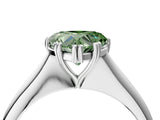 White gold Fancy Green Heart Cut Solitaire Diamond Ring with Six-Prong Setting and Classic Band_59