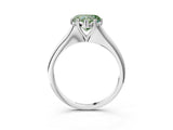 White gold Fancy Green Heart Cut Solitaire Diamond Ring with Six-Prong Setting and Classic Band_70