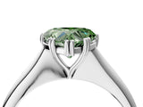 White gold Fancy Green Heart Cut Solitaire Diamond Ring with Six-Prong Setting and Classic Band_71