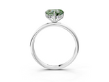 White gold Fancy Green Heart  Cut Solitaire Engagement Ring with Four-Prong Setting and Classic Band_3