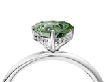 White gold Fancy Green Heart  Cut Solitaire Engagement Ring with Four-Prong Setting and Classic Band_4