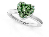 White gold Fancy Green Heart  Cut Solitaire Engagement Ring with Four-Prong Setting on a Classic Band_1