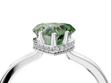 White gold Fancy Green Heart  Cut Solitaire Engagement Ring with Four-Prong Setting on a Classic Band_4