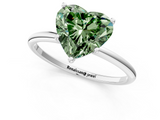 White gold Fancy Green Heart  Cut Solitaire Engagement Ring with Thin Band and Four-Prong Setting_4