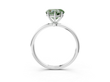 White gold Fancy Green Heart  Cut Solitaire Engagement Ring with Thin Band and Four-Prong Setting_6