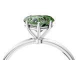 White gold Fancy Green Heart  Cut Solitaire Engagement Ring with Thin Band and Four-Prong Setting_7