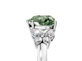 White gold Fancy Green Heart  Cut Solitaire Floral Diamond Ring with Four-Prong Setting_5