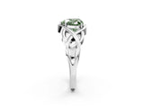 White gold Fancy Green Heart Cut Solitaire Intertwined Band Prong Setting Ring_2