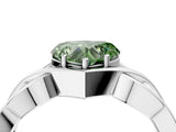 White gold Fancy Green Heart Cut Solitaire Intertwined Band Prong Setting Ring_4