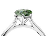 White gold Fancy Green Heart  Cut Solitaire Ring with Cathedral Band and Four-Prong Setting_4