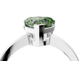 White gold Fancy Green Heart  Cut Solitaire Ring with Four-Prong Setting and Classic Band_4