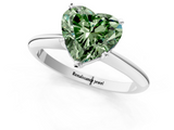 White gold Fancy Green Heart  Cut Solitaire Ring with Four-Prong Setting on a Classic Band_1