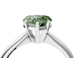 White gold Fancy Green Heart  Cut Solitaire Ring with Four-Prong Setting on a Classic Band_4