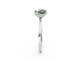 White gold Fancy Green Heart  Cut Solitaire Ring with Thin Band and Four-Prong Setting_2