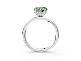 White gold Fancy Green Heart  Cut Solitaire Ring with Thin Band and Four-Prong Setting_3
