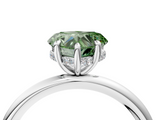 White gold Fancy Green Heart  Cut Solitaire Ring with Thin Band and Four-Prong Setting_4