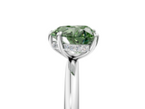 White gold Fancy Green Heart  Cut Solitaire Ring with Thin Band and Four-Prong Setting_5