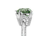 White gold Fancy Green Heart Cut Solitaire Split Shank Pave Diamond Engagement Ring with Four-Prong Setting_5