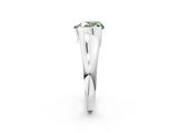 White gold Fancy Green Heart Cut Solitaire Tension Set Diamond Ring with Split Shank Band_14