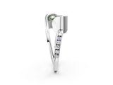 White gold Fancy Green Heart Cut Solitaire Tension-Set Diamond Split Shank Ring_2