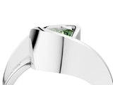 White gold Fancy Green Heart Cut Solitaire Tension-Set Diamond Split Shank Ring_4
