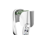 White gold Fancy Green Heart Cut Solitaire Tension-Set Diamond Split Shank Ring_5