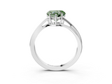 White gold Fancy Green Heart  Cut Solitaire Twist Band Ring with Four-Prong Setting_3