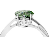 White gold Fancy Green Heart  Cut Solitaire Twist Band Ring with Four-Prong Setting_4
