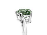 White gold Fancy Green Heart  Cut Solitaire Twist Band Ring with Four-Prong Setting_5