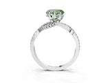 White gold Fancy Green Heart Cut Solitaire Twist Pave Diamond Engagement Ring with Prong Setting_15