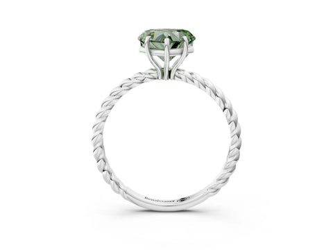 White gold Fancy Green Heart Cut Solitaire Twisted Band 4-Prong Ring_27
