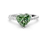 White gold Fancy Green Heart  Cut Solitaire Twisted Band with Four-Prong Setting_29