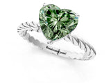 White gold Fancy Green Heart  Cut Solitaire Twisted Band with Four-Prong Setting_30