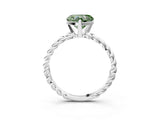 White gold Fancy Green Heart  Cut Solitaire Twisted Band with Four-Prong Setting_32