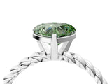 White gold Fancy Green Heart  Cut Solitaire Twisted Band with Four-Prong Setting_33
