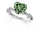 White gold Fancy Green Heart Cut Solitaire Twisted Pave Band with Four-Prong Setting_16