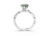 White gold Fancy Green Heart Cut Solitaire Twisted Pave Band with Four-Prong Setting_18