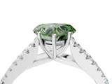 White gold Fancy Green Heart  Cut Split Shank Pave Diamond Engagement Ring with Four-Prong Setting_4