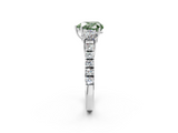 White gold Fancy Green Heart  Cut Three-Stone Diamond Pave Band with Prong Setting_19