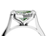 White gold Fancy Green Heart  Diamond Cluster Halo Solitaire with Four-Prong Setting_39
