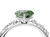 White gold Fancy Green Heart  Diamond Cluster Prong-Set Solitaire Ring_4