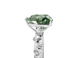 White gold Fancy Green Heart  Diamond Cluster Prong-Set Solitaire Ring_5