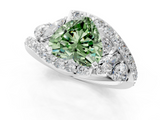 White gold Fancy Green Heart  Diamond Halo Ring with Marquise and Pavé Band in Prong Setting_18