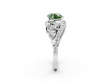 White gold Fancy Green Heart  Diamond Halo Ring with Marquise and Pavé Band in Prong Setting_19
