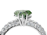 White gold Fancy Green Heart  Diamond Pavé Band Solitaire Ring with Four-Prong Setting_33