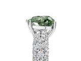 White gold Fancy Green Heart  Diamond Pavé Band Solitaire Ring with Four-Prong Setting_34