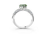 White gold Fancy Green Heart  Diamond Pavé Band Solitaire Ring with Four-Prong Setting_35