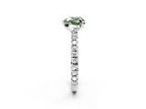 White gold Fancy Green Heart  Diamond Pavé Band Solitaire with Four-Prong Setting_2